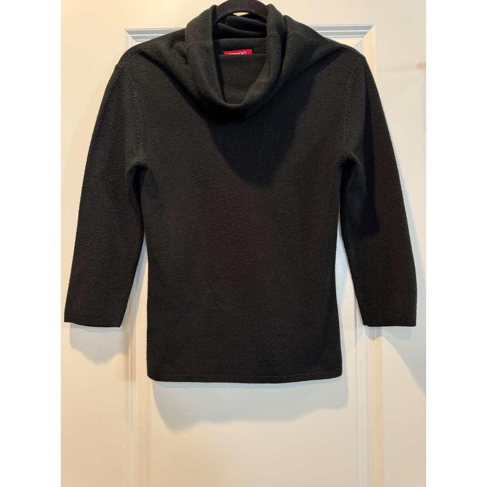 Esprit Vintage‎ Black Cowl Neck Sweater 3/4 Sleeve Acrylic Knit Top 5733121 M